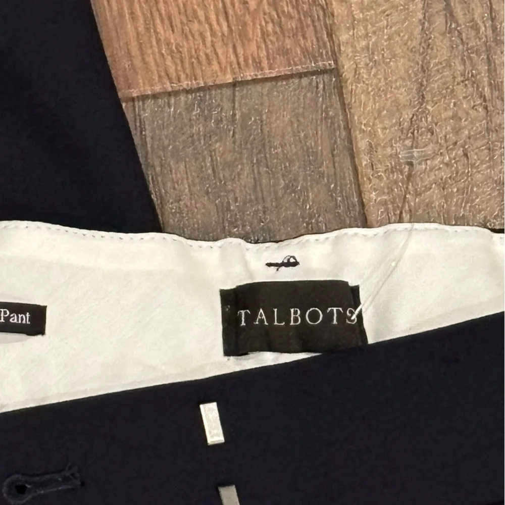 TALBOTS NWT NAVY HAMPSHIRE STRAIGHT ANKLE PANTS SIZE 14 - Picture 11 of 14